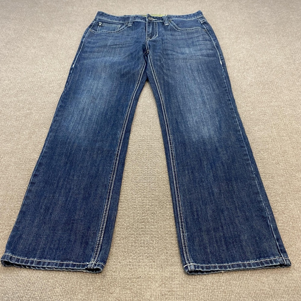 Rock & Roll Denim Pistol Stackable Jeans Mens 34x32 Blue Med Wash Bootcut Denim